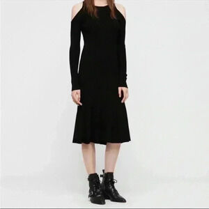 ALLSAINTS Ribbed Black Dress